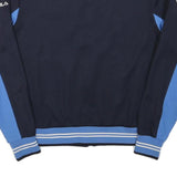 FILA Womens Navy Blue & Light Blue Track Jacket S Polyester Blend Zip Logo