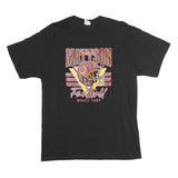 PORT & COMPANY Mens Black Mattson Football Graphic T-Shirt L Short Sleeve Crew