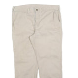 CARHARTT Mens Cotton Blend Beige Regular Fit Straight Leg Trousers W38 L30