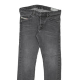 DIESEL Mens Regular Fit Straight Leg Denim Dark W34 L29 Zip Cotton Blend Jeans
