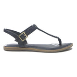 SPERRY Womens Black Leather Strappy Sandals UK 6 Comfortable Summer Shoes