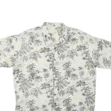 Mens White & Black Pattern Cotton Blend Shirt XL Casual Summer Beachwear