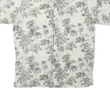 Mens White & Black Pattern Cotton Blend Shirt XL Casual Summer Beachwear