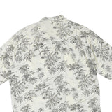 Mens White & Black Pattern Cotton Blend Shirt XL Casual Summer Beachwear