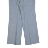 TREVIRA Mens Wool Blend Light Blue Regular Fit Straight Leg Trousers W34 L30