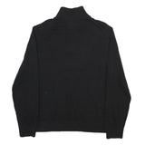 NAUTICA Mens Black Pullover Plain Crew Neck Basic Knit Jumper L Cotton Blend