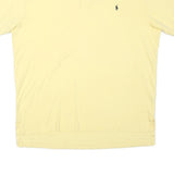 POLO RALPH LAUREN Mens Yellow Short Sleeve Plain L Cotton Blend Polo Shirt