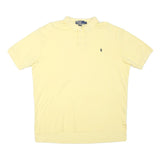 POLO RALPH LAUREN Mens Yellow Short Sleeve Plain L Cotton Blend Polo Shirt