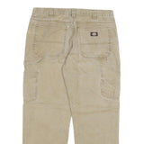 DICKIES Mens Beige Regular Fit Straight Denim W36 L30 Zip Cotton Blend Workwear