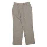Womens Check Regular Fit Straight Leg Trousers W26 L24 Smart Casual Workwear