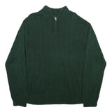 CHAPS Mens Green Jumper Patterned 1/4 Zip Basic Knit L Cotton Blend Casual