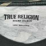 Spellout True Religion Camo Long Sleeve T-Shirt - Large Camo Cotton