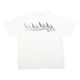 NAUTICA Mens White Graphic T-Shirt M Short Sleeve Crew Neck Sailing Print