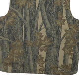 Mens Green & Orange Camouflage Cotton Blend Outdoor Sleeveless Zip Jacket L