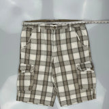 Levis Checked Cargo Shorts - 38W 12L Brown Cotton