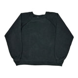 1990'S Blank Made In USA Hanes Sweatshirt - XL Black Cotton Blend