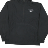CHAMPION Mens Black Zip Hooded Outdoor Jacket S Polyester Blend Woven Plain
