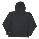 CHAMPION Mens Black Zip Hooded Outdoor Jacket S Polyester Blend Woven Plain