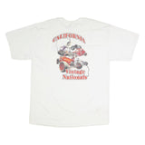 GILDAN Mens White Shasta Raceway Park Vintage Nationals Graphic T-Shirt XL Short