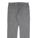 DICKIES Mens Cotton Blend Grey Regular Straight Trousers W36 L34 Casual Workwear