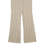 RAMPAGE Womens Cotton Blend Beige & Green Stripe Regular Fit Straight Leg