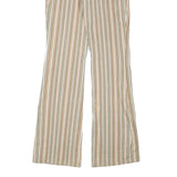 RAMPAGE Womens Cotton Blend Beige & Green Stripe Regular Fit Straight Leg