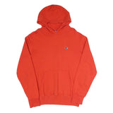 CHAMPION Mens Red Pullover Hoodie L Cotton Blend Classic Logo Sweatshirt