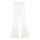 BAN-JARA Womens Regular Fit Flared Denim White Cotton Blend Zip W22 L32 Jeans