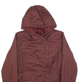 THE NORTH FACE Womens Maroon Red Reversible Hooded Jacket S Polyester Puffer
