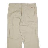 DICKIES Mens Relaxed Beige Cotton Blend Cargo Trousers W40 L32 Workwear Casual