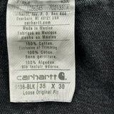 Carhartt Double Knee Carpenter Trousers - 35W 30L Black Cotton