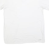 CALVIN KLEIN Mens White Cotton Blend T-Shirt M Short Sleeve V-Neck Plain Casual