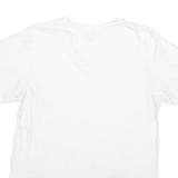 CALVIN KLEIN Mens White Cotton Blend T-Shirt M Short Sleeve V-Neck Plain Casual