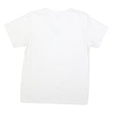 CALVIN KLEIN Mens White Cotton Blend T-Shirt M Short Sleeve V-Neck Plain Casual
