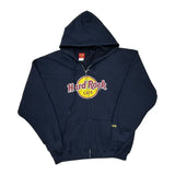 Authentic All Is One Hard Rock Cafe Graphic Hoodie - 2XL Navy Cotton