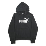 PUMA Womens Black Hoodie UK 14 Cotton Blend Pullover Casual Sports Sweatshirt