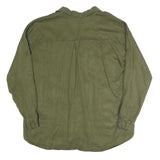 ZARA Womens Green Utility Shirt Long Sleeve Collared L Casual Cotton Blend