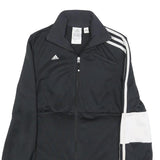 ADIDAS Womens Black & White Track Jacket UK 12 Polyester Zip Classic Sportswear