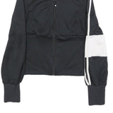 ADIDAS Womens Black & White Track Jacket UK 12 Polyester Zip Classic Sportswear