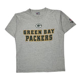 Single Stitch Green Bay Packers Reebok Football T-Shirt - XL Gray Cotton