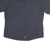 DICKIES Mens Black Polyester Blend Short Sleeve Work Shirt 2XL Durable