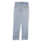 CARHARTT Mens Slim Light Blue Denim Jeans W30 L32 Casual Cotton Blend Zip