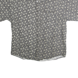 HENRY GRETHEL Mens Black & Cream Pattern Cotton Shirt XL Short Sleeve Casual