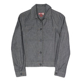 MUSTANG JEANS Womens Grey Cotton Blend Button Jacket S Denim Style Plain