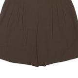 Womens Brown Casual Polyester Blend Shorts M W26 Pleated High Waist