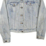 LEVI'S Mens Blue Denim Jacket L Cotton Blend Button Closure Classic Fit Casual