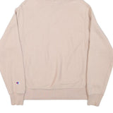 CHAMPION Mens Beige Pullover Hoodie S S Logo Cotton Blend Casual Sweatshirt