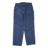 CARHARTT Mens Blue Regular Straight Denim Medium W38 L32 Workwear Zip Jeans