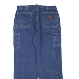 CARHARTT Mens Blue Regular Straight Denim Medium W38 L32 Workwear Zip Jeans