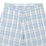 LACOSTE Womens Shorts Blue Plaid Casual M W32 Lightweight Breathable